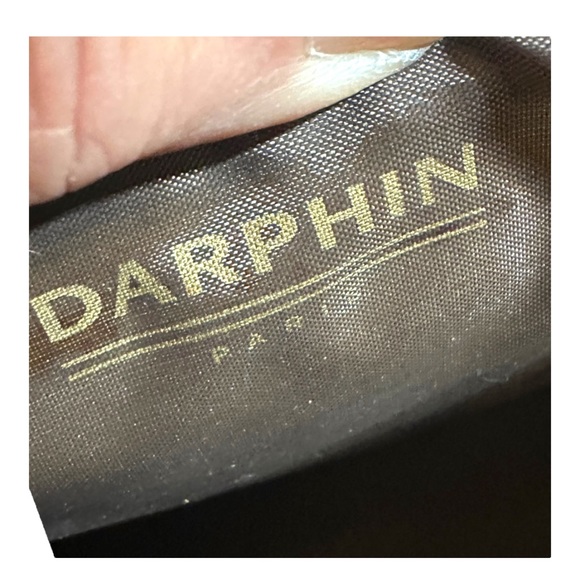 💋 4 FOR $50 / Darphin Dark Chocolate Velvet and Iridescent Gold Trim Makeup Bag - Picture 2 of 7